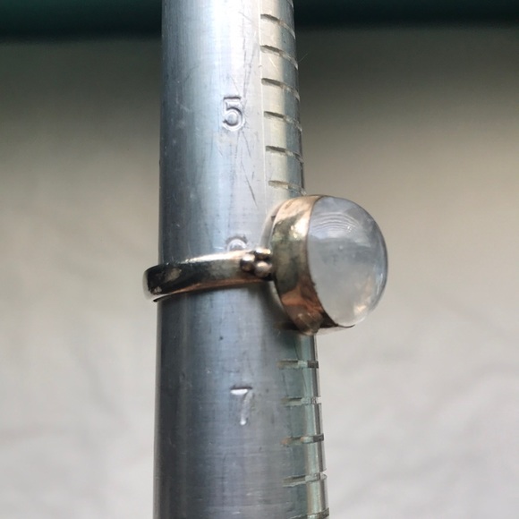 Vintage rainbow moonstone 925 sterling silver ring - Picture 3 of 8